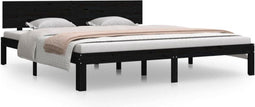 vidaXL - Bedframe - massief - hout - zwart - 180x200 - cm