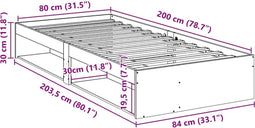 vidaXL - Slaapbank - zonder - matras - 80x200 - cm - massief - grenenhout