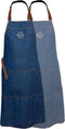 Xapron - Arizona Schort Denim met Leren Band - Katoen - Blauw -