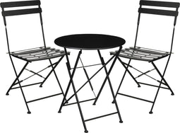Mica Decorations Laurence Bistroset - Set van 3 - Inklapbaar - Zwart (set van 3)