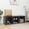 vidaXL - Schoenenopbergbank - 105x35x35 - cm - bewerkt - hout - hoogglans - grijs