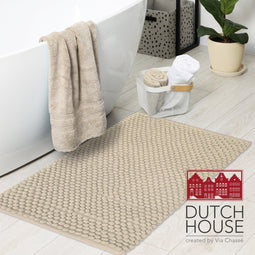 Dutch House Badmat Caorle - Badmat 60x90cm - Sand - Antislip - Badmatten - Anti Slip Douchemat - Badkamer Mat - Snel Absorberend - Snel Drogende Badmat