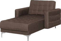ABERDEEN - Chaise longue - Donkerbruin - Symmetrisch - Polyester