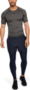 Under Armour HeatGear® Armour - Compressie Sportshirt Korte Mouw - UPF 30+ - Carbon Heather (M)