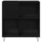 vidaXL - Recordkast - Zwart - Eiken - 84.5x38x90 - cm - Verwerkt - Hout