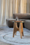 Zuiver Kobe Bijzettafel Rond 45 cm Glas/ Hout - Beige