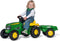 Rolly Toys John Deere - Traptractor met Aanhanger - 142x47x52 cm - Groen