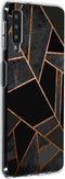 Hoesje Siliconen Geschikt voor Samsung Galaxy A7 (2018) - Design Backcover siliconen - Meerkleurig / Black Graphic