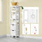SoBuy FRG126-W - Hoge Badkamerkast - 3 Planken & 2 Lades - Wit - 30x30x144cm