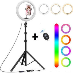 Magnify® 10" Ringlamp - Statief 186cm - 2 Telefoonhouders - Bluetooth Shutter - TikTok