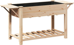 vidaXL - Tuinbak - met - Planken - 155x59x76 - cm - Massief - Grenenhout