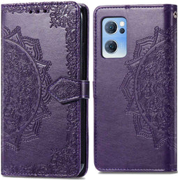 iMoshion Hoesje Geschikt voor Oppo Find X5 Lite 5G Hoesje Met Pasjeshouder - iMoshion Mandala Bookcase - Paars