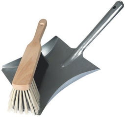 Stoffer en blik met ophangoog, vuilblik en veger, stofblik met metalen handveger, metalen stofpan 22 x 40 cm, houten veger, zachte haren 4 cm, vloerreiniging, werkplaatsgereedschap, schoonmaakaccessoire, 432 g