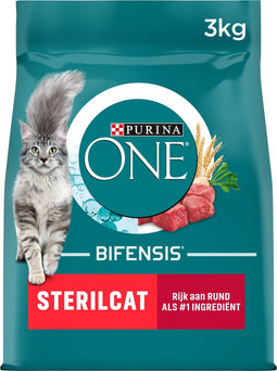 Purina ONE Sterilcat - Kattenvoer Droogvoer - Rund & Tarwe - 3 kg