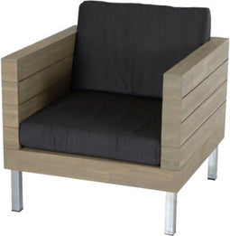 Loungestoel Zeeland Acacia - Grijs | By-Olaf