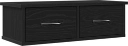 vidaXL - Wandgemonteerde - Ladeplank - Zwart - Eiken - 60x26x18,5cm - Geengineerd - Hout