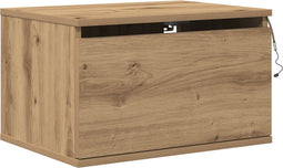 vidaXL - Nachtkastje - met - LED - Muurmontage - Artisan - Eiken - 50x36x30 - cm
