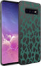 iMoshion Hoesje Geschikt voor Samsung Galaxy S10 Hoesje Siliconen - iMoshion Design hoesje - Zwart / Meerkleurig / Groen / Green Leopard
