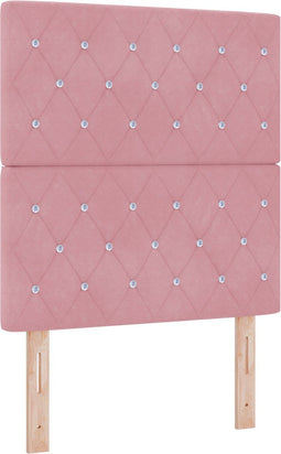 vidaXL - Hoofdbord - met - Kristallen - Knoop - - - Roze - - - 80 - cm - - - Fluweel