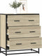 vidaXL - Dressoir - 68x35x76 - cm - bewerkt - hout - en - metaal - sonoma - eikenkleur