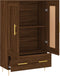 vidaXL - Hoge - kast - 69,5x31x115 - cm - bewerkt - hout - bruin - eikenkleur