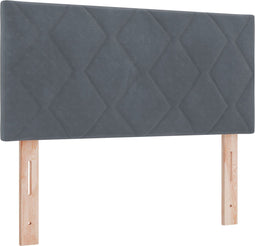 vidaXL - Hoofdbord - in - Diamant - Blokken - Ontwerp - Donkergrijs - 100 - cm - Velvet