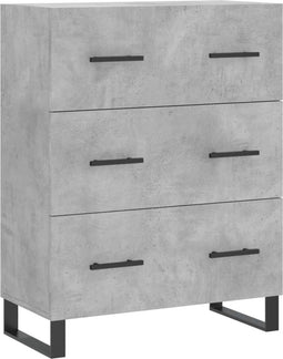 vidaXL - Dressoir - 69,5x34x90 - cm - bewerkt - hout - betongrijs