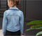 B.Nosy Y302-5340 - Meisjes Vest - Jeansjack met ritssluiting en pofmouwen - Maat 104