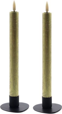 metallic goud LED dinerkaars 24,5 cm - set van 2