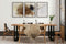 Feel Furniture - 200x100 Eettafel - Massief Glad Boomstamblad Eiken - 5 cm dik - Twin U Frame