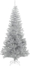 vidaXL - Kunstkerstboom - met - standaard - 210 - cm - PET - zilverkleurig