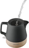 Concept RK0062 - Keramische Waterkoker 1L - 1200W - Antraciet met Houtstructuur
