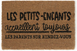 J-Line deurmat Petits-Enfants - kokosvezel - naturel - zwart