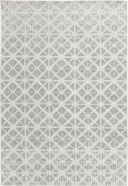 Shangri La Mosaik Vloerkleed - 60x90 - Rechthoek - Laagpolig Tapijt - Landelijk - Grijs, Wit