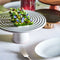 Dutchdeluxes - Handgemaakt - Taartplateau - Platinum matt - 25 cm diameter - Wit