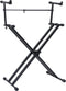 vidaXL - Keyboardstandaard - X-frame - dubbel - versterkt - zwart