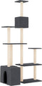 vidaXL - Kattenmeubel - met - sisal - krabpalen - 180 - cm - donkergrijs