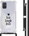 iMoshion Hoesje Geschikt voor Samsung Galaxy A71 Hoesje Met Koord - iMoshion Design Hoesje met Koord - Zwart / Transparant / Live Laugh Love