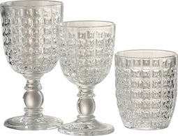 J-Line glas Op Voet Motief - glas - large - 4 stuks