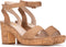 POSH by Poelman SUVI - Dames Sandalen met Blokhak - Imitatiesuède - Cognac - Maat 37