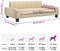 vidaXL - Hondenmand - 90x53x30 - cm - stof - crèmekleurig