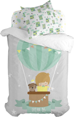 Dekbedovertrek set HappyFriday Happynois Air Balloon Multicolour Bed van 80 2 Onderdelen