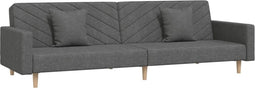 vidaXL - Slaapbank - 2-zits - met - 2 - kussens - stof - donkergrijs