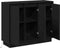 vidaXL - Zwart - Eiken - Dressoir - met - LED, - 90x32x75 - cm, - Gemaakt - van - Engineered - Hout