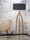 GOOD&MOJO Vloerlamp Annapurna - Blauw/Bamboe - Ø60cm - Scandinavisch,Bohemian - Staande lampen voor Woonkamer - Slaapkamer