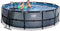 EXIT Wood zwembad ø488x122cm met zandfilterpomp - bruin