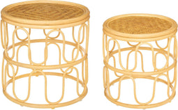 Atmosphera Henriette Bijzettafels - Bamboe / Rotan - Set van 2