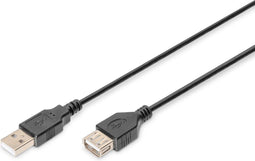 Digitus AK-300200-018-S - USB 2.0 verlengkabel - 180 cm - Grijs Zwart