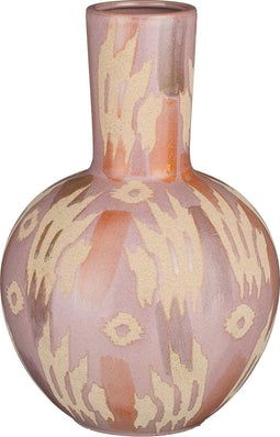 Mica Decorations Javi Vaas - Keramiek - Abstract patroon - Roze Beige