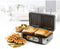DOMO DO9136C - Contactgrill 3-in-1 - Verwisselbare bakplaten voor croque wafel grill - Silver
